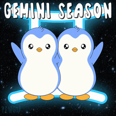 Two Penguins Standing Together Gemini Season GIF