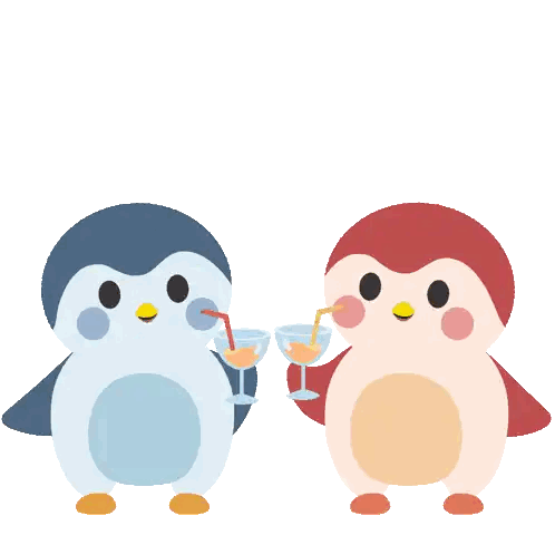 Two Penguins Toasting With Wine Sticker