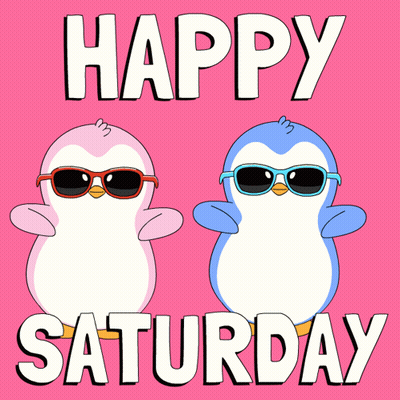 Two Penguins Wearing Sunglasses Happy Saturday GIF