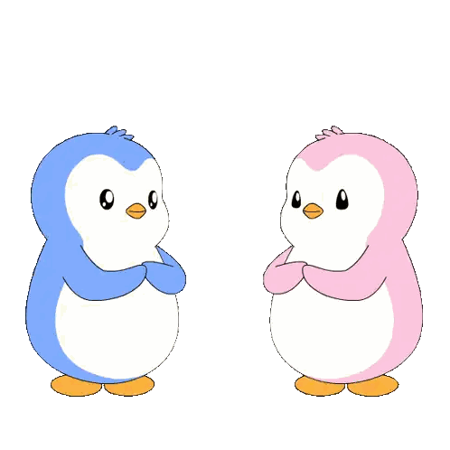 Two Penguins With Heart Above Sticker