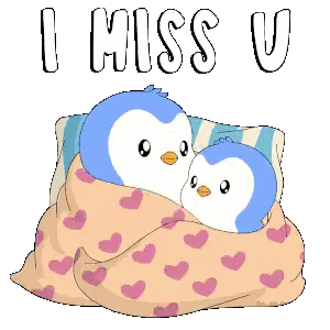 Two Penguins Wrapped In Blanket I Miss You Sticker