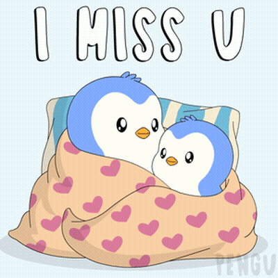Two Penguins Wrapped In Blanket I Miss You GIF