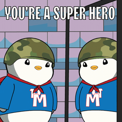 Two Penguins You're A Super Hero GIF