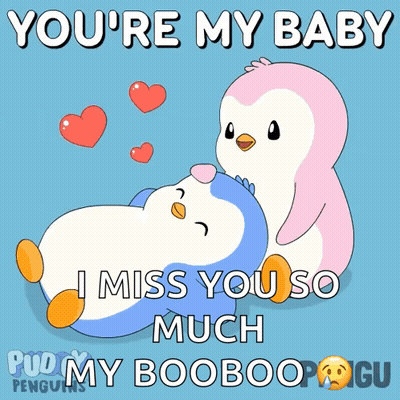 Two Penguins You're My Baby I Miss You So Much GIF