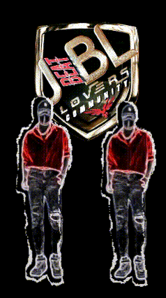Two People Are Dancing In Front Of A Jbl Lovers Community Logo GIF