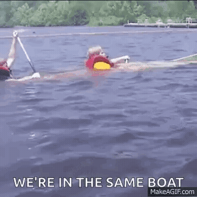 Two People Are Rowing Kayaks In The Same Boat On Make A Gif . GIF