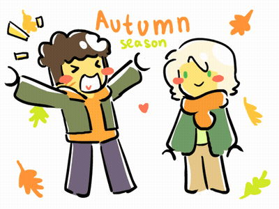 Two People Autumn Season GIF