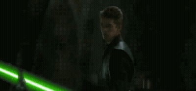 Two People Fighting With Lightsabers GIF