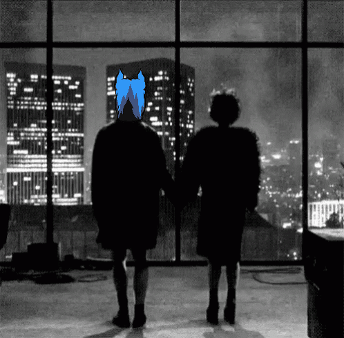 Two People Holding Hands In Front Of Window Black And White GIF