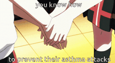 Two People Holding Hands With The Words You Know How To Prevent Their Asthma Attacks Below Them GIF