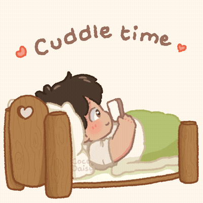 Two People Laying In Bed Cuddle Time GIF