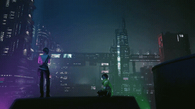 Two People On Building With Number 10 GIF