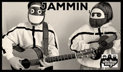 Two People Playing Guitars Jammin GIF