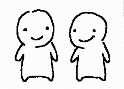 Two People Red And White Faces GIF