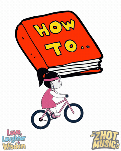 Two People Riding Bike With How To Book GIF