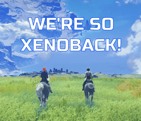 Two People Riding Horses Saying We're So Xenoback GIF