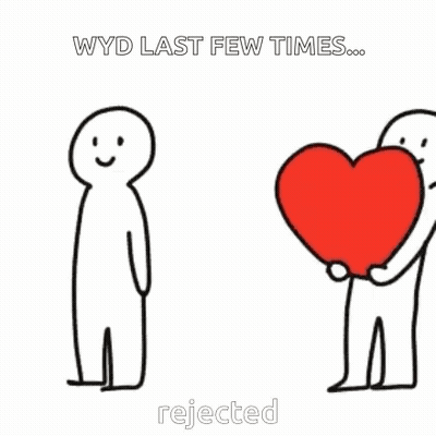 Two People Shaking Hands Saying Wyd Last Few Times Rejected GIF
