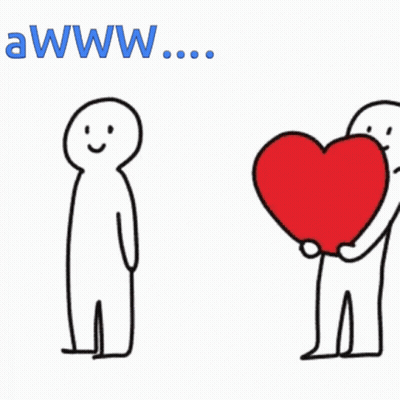Two People Shaking Hands With Red Heart GIF
