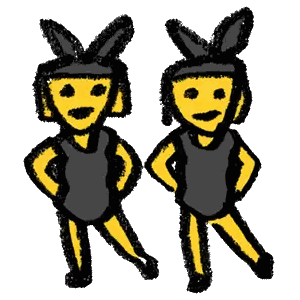 Two People With Bunny Ears Sticker