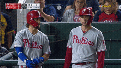 Two Phillies Baseball Players GIF