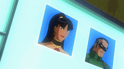 Two Pictures Of Woman And Man On Wall GIF