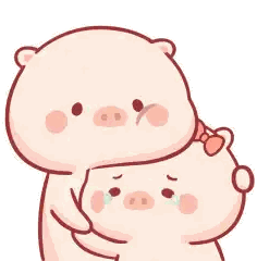 Two Pigs Hugging Sticker