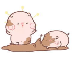 Two Pigs In Mud Puddle Sticker