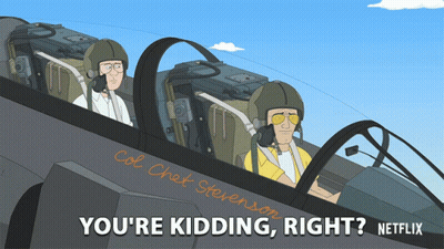 Two Pilots In Cockpit Saying You're Kidding Right GIF