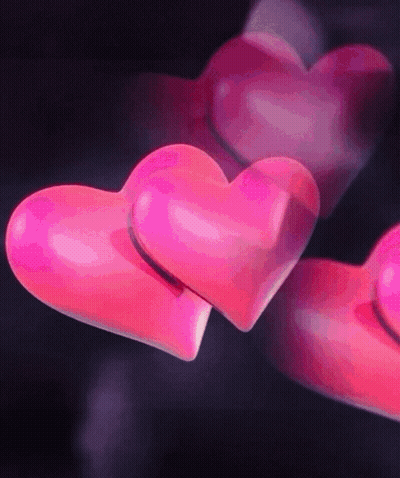 Two Pink Hearts Close Up GIF