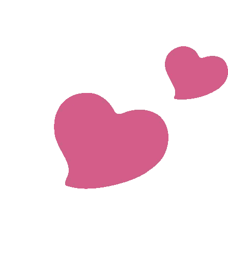 Two Pink Hearts Floating Sticker