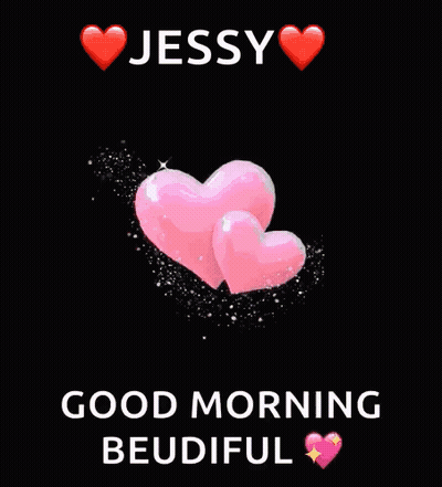 Two Pink Hearts Good Morning Beautiful GIF