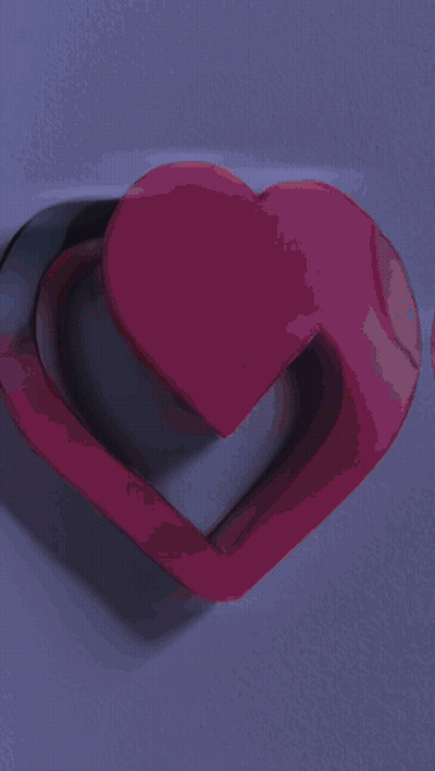 Two Pink Hearts Stacked GIF