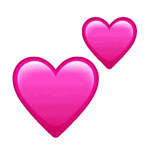 Two Pink Hearts With Smaller Heart Sticker