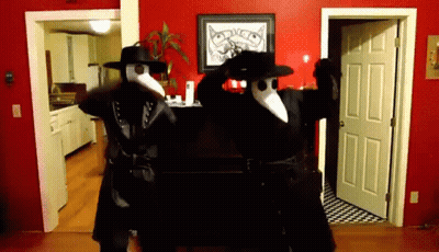 Two Plague Doctors Dancing GIF
