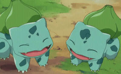 Two Pokemon Standing With Mouths Open GIF