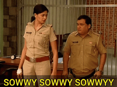Two Police Officers Standing Next To Each Other With The Words Sowwy Sowwy Sowwy Written Below Them GIF