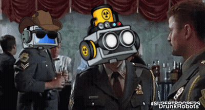Two Police Officers Talking Supertroopers Drunk Robots GIF