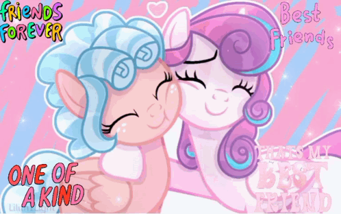 Two Ponies Friends Forever One Of A Kind Best Friends GIF
