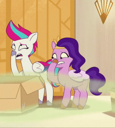 Two Ponies One Wearing Crown GIF