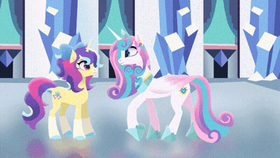 Two Ponies Standing With Star On Tail GIF