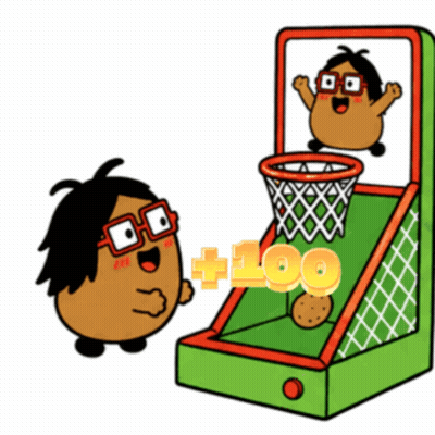 Two Potatoes Playing Basketball 100 Points GIF