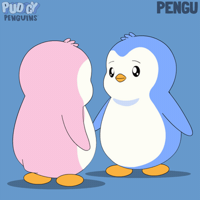 Two Puddy Penguins Standing GIF