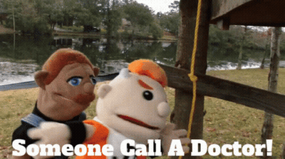 Two Puppets Someone Call A Doctor GIF
