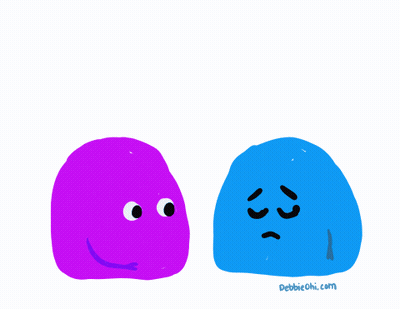 Two Purple And Blue Ghosts Hugging Debbiechi.com GIF