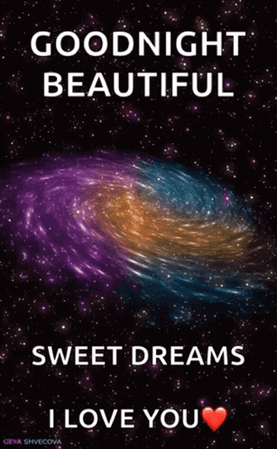 Two Purple Hearts Good Night Sweet Dreams Much Love GIF