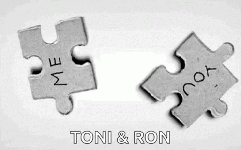 Two Puzzle Pieces That Say " Me " And " You " GIF