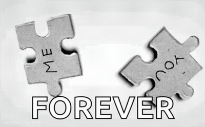 Two Puzzle Pieces With The Words Me And You Engraved On Them GIF