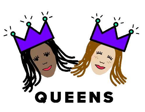Two Queens With Purple Crowns Sticker