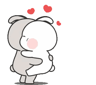 Two Rabbits Kissing Sticker