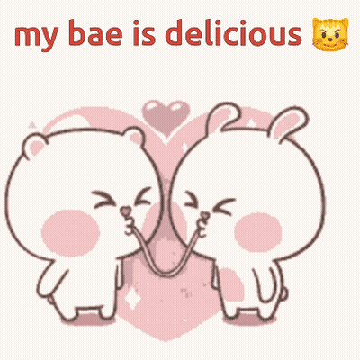Two Rabbits Kissing My Bae Is Delicious GIF